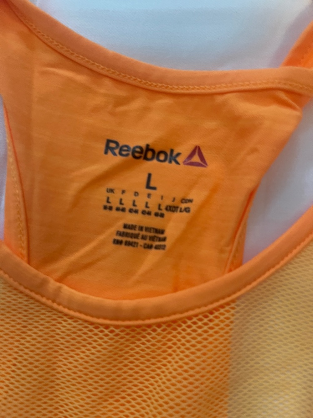 Reebok Neon Orange LES MILLS Bodycombat Tank Top - Picture 2 of 4